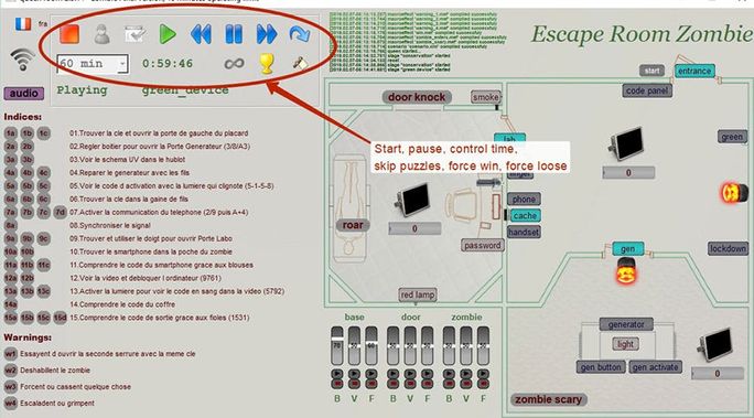 Control time of the escape game