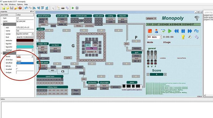 Bind graphic components to real electronics