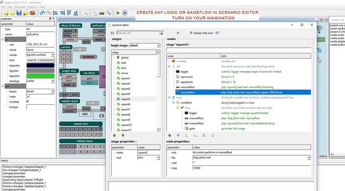 Automate script logic in a simple and convenient graphical interface.